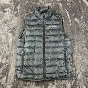 Eddie Bauer EB650 Down Puffer Vest Men's S Gray Sleeveless Full Zip Outdoor